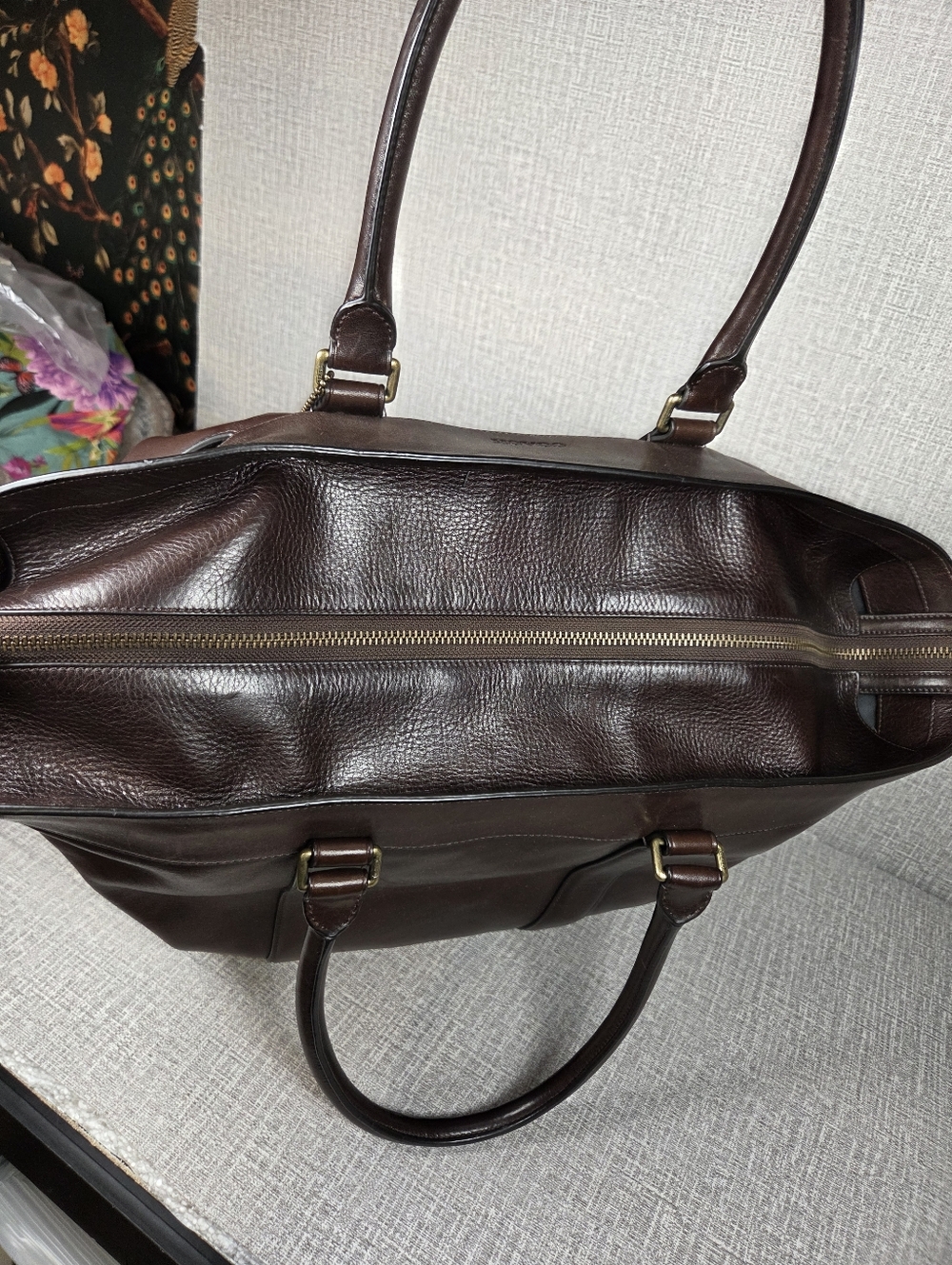 COACH Bleecker Weekend XL Leather Tote Bag Dark Brown RARE COLOR  Style# 70487 - Picture 7 of 14